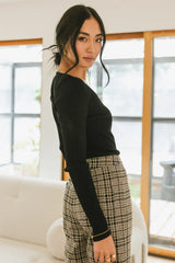 Kali Fitted Ribbed Sweater In Black - Final Sale