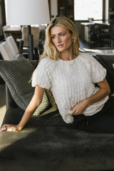 Patton Ruffle Blouse in Cream