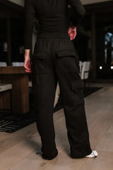 Joanna Cargo Sweatpants in Black