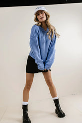 Daniela Ribbed Sweater in Blue