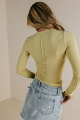 Remi V-Neck Top in Lime