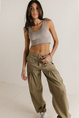 Everleigh Cropped Tank In Taupe - Final Sale
