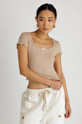 Estella Crop Top in Taupe