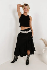 Arabella Maxi Skirt In Black - Final Sale