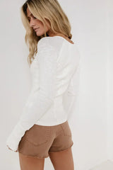 Skye Contrast Top in White