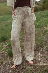 Verity Printed Pants in Natural - FINAL SALE