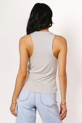 Sleek Jersey Solid Tank In Grey - Final Sale