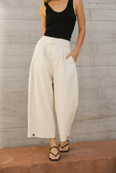 Elke Button Slacks in Natural