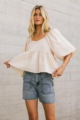 Delilah Gingham Peplum Top