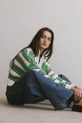 Kandy Half Zip Sweater in Green
