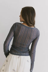 Linnea Lace Top In Blue - Final Sale