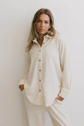 Etta Button Up in Beige