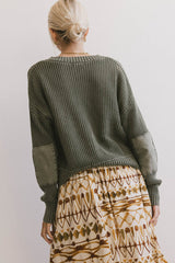 Inda Henley Sweater In Olive - Final Sale