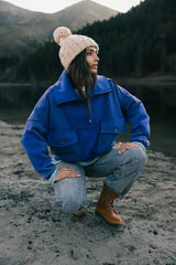 Mickey Half Zip Sweatshirt in Blue