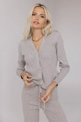Evelise Ribbed Cardigan in Grey