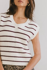 Ashen Sweater Vest in Burgundy