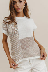 Bennie Colorblock Sweater in Taupe