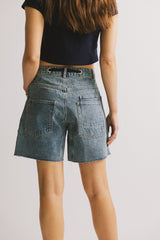 Finneas Denim Shorts In Medium Wash - Final Sale