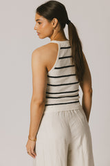 Kamari Striped Tank Top In Navy - Final Sale