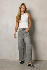 Lisette Barrel Jean In Grey - Final Sale