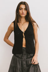Jean Cardigan Vest in Black
