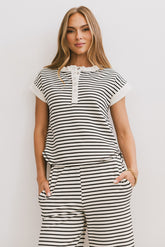Zia Striped Top in Black - FINAL SALE