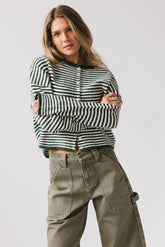 Miriam Striped Cardigan in Forest - FINAL SALE