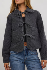 Tammy Collared Jacket in Faded Black