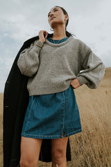 Fern Relaxed Sweater In Grey - Final Sale