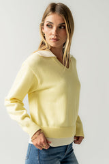 Pattie Collared Sweater In Yellow - Final Sale