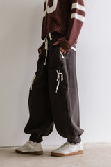 Cozette Striped Baggy Pants in Navy