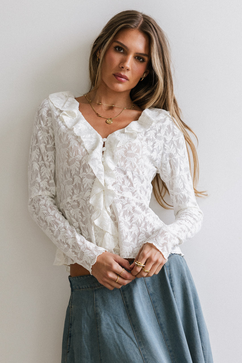 Kinsey Ruffle Lace Top - FINAL SALE