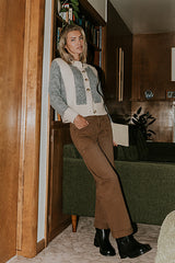 Amber Wide Leg Jeans in Brown - FINAL SALE