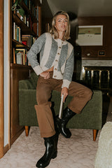 Amber Wide Leg Jeans In Brown - Final Sale