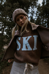 Ski Knit Sweater In Brown - Final Sale