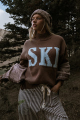 Ski Knit Sweater In Brown - Final Sale