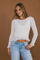 Opie Smocked Top In Cream - Final Sale