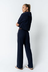 Kourtney Waffle Knit Pants In Navy - Final Sale