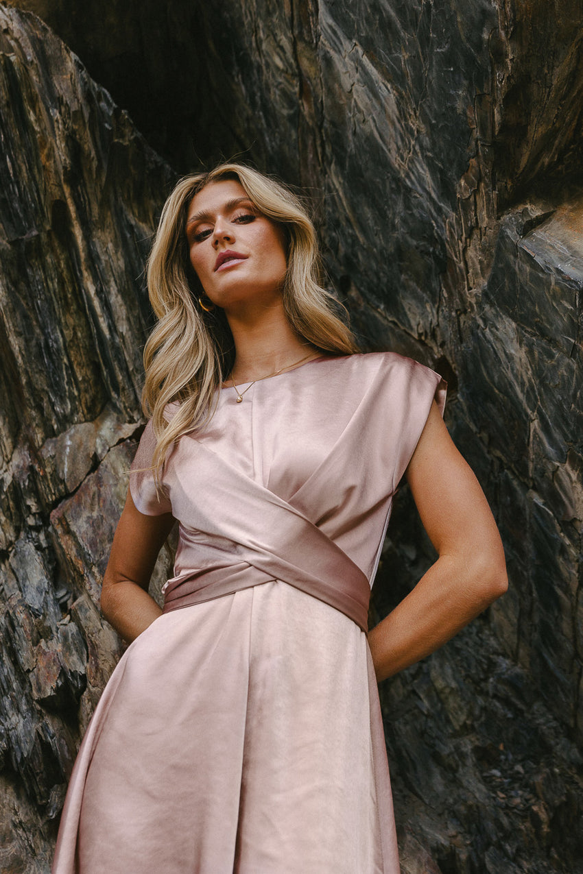 Rosalind Midi Dress In Mauve - Final Sale