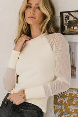 Camden Ribbed Top in Cream