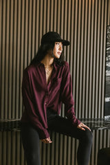 Finley Button Up in Wine