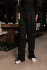 Joanna Cargo Sweatpants in Black