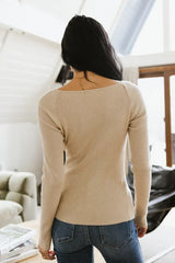 Nyla Ribbed Sweater In Oatmeal - Final Sale