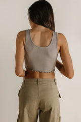 Everleigh Cropped Tank In Taupe - Final Sale