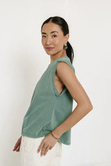 Jax Drawstring Tee in Teal