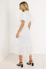 Padme Mesh Midi Dress in White
