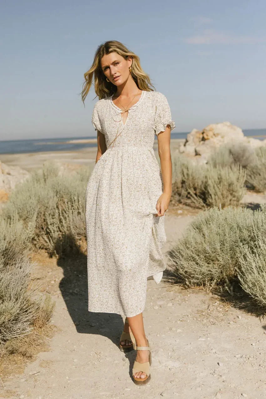 Metzli Ribbon Trim Maxi Dress - Final Sale