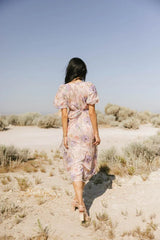Angelique Floral Tie Dress In Pink - Final Sale