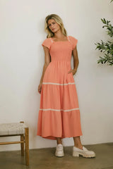 Joy Lace Trim Maxi Dress
