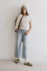 Briony Basic Tee In Oatmeal - Final Sale